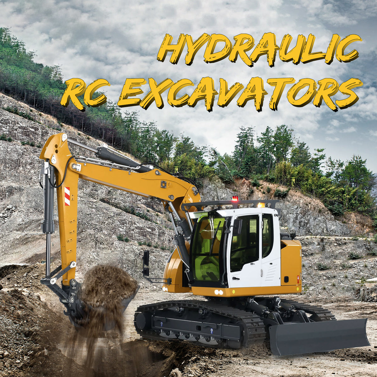 Radio controlled excavator store hydraulic