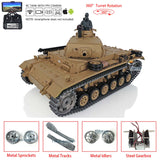 2.4Ghz Henglong 1/16 Scale TK7.0 Upgraded FPV Panzer III H Metal Version RTR RC Model Tank 3849 360 Turret FPV Tracks Idlers