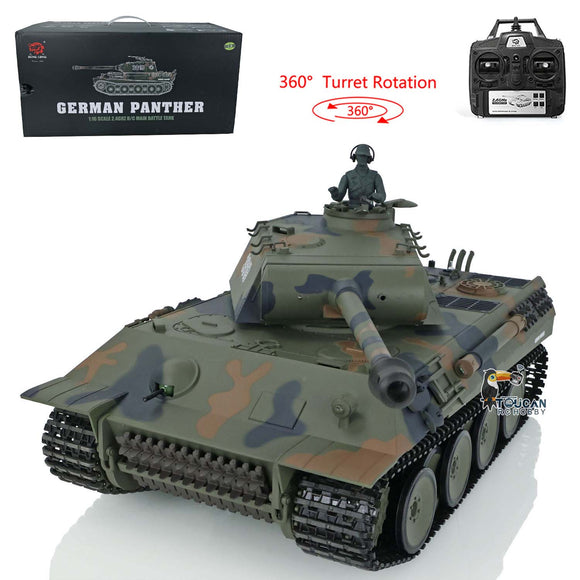 2.4Ghz Henglong 1/16 Scale TK7.0 Plastic Version German Panther V Ready To Run Radio Controlled Tank Model 3819 360 Turret
