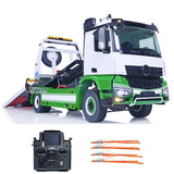 JDM 196 1/14 RC Flatbed Wrecker Tow Truck for Benz 4x4 Recovery Vehicle Model with Sound Light System 3-Speed Transmission