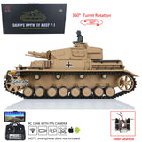 2.4Ghz Henglong 1/16 Scale TK7.0 Plastic Version Panzer IV F RC RTR Tank 3858 360 Turret Steel Gearbox Tracks Sprockets FPV