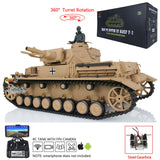 2.4Ghz Henglong 1/16 Scale TK7.0 Plastic Version Panzer IV F RC RTR Tank 3858 360 Turret Steel Gearbox Tracks Sprockets FPV