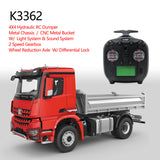 Kabolite Painted 1/14 4x4 Hydraulic Metal RC Dumper Tipper Remote Controlled Truck Electric Car Hobby Models K3362 2-speed Gearbox