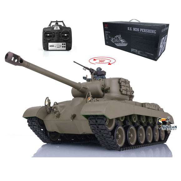 2.4Ghz Henglong 1/16 Scale TK7.0 Plastic Version M26 Pershing Ready To Run Radio Controlled Tank Model 3838 With 360 Turret