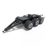 Metal 1/14 3-Axle Trailer with Fifth-wheel Traction for RC Truck Loader Tractor Excavator Lesu Tamiya Construction Vehicle