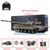 2.4G Henglong 1/16 7.0 99A RTR RC Tank Remote Controlled Panzer 3899A W/ 360 Turret Metal Tracks Gifts for Adults Children