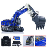 Kabolite 1/14 Remote Control Hydraulic Excavator K970 100S Pro RC Digger Model with Light Sound Smoke