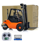 Metal 1/14 RC Hydraulic Equipment Radio Control Forklift Wheeled Transfer Car Construction Vehicles LED Light Sound System PNP