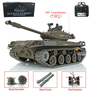 2.4Ghz Henglong 1/16 Scale TK7.0 Upgraded Mental Version Walker Bulldog RTR RC Model Tank 3839 With 360 Turret Tracks Sprockets