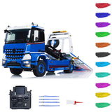 JDM 196 1/14 RC Flatbed Wrecker Tow Truck for Benz 4x4 Recovery Vehicle Model with Sound Light System 3-Speed Transmission