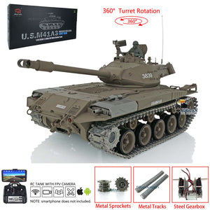 2..4Ghz Henglong 1/16 Scale TK7.0 Upgraded Walker Bulldog RTR RC Metal Version Tank FPV 3839 with 360 Turret Tracks Sprockets