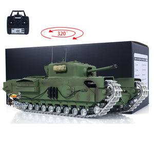 TD 1/16 Military RC Tank Churchill Mk.VII Metal Tracks Radio Control Vehicles Smoke Unit Light Sound USB DIY Cars