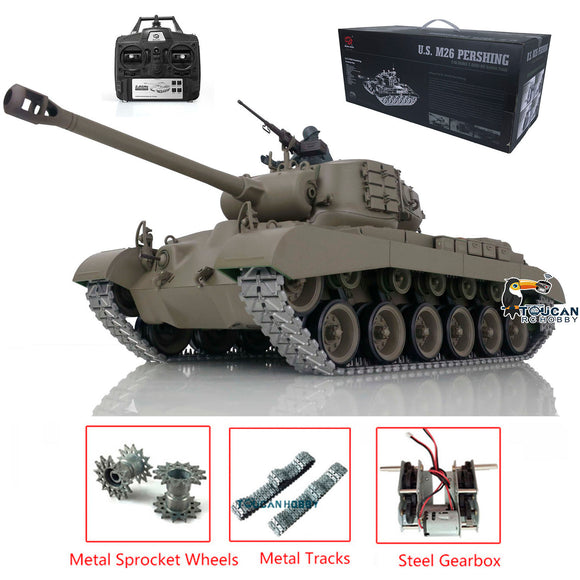 2.4GHz Henglong 1/16 Scale TK7.0 Upgraded M26 Pershing Ready To Run Remote Controlled Model Tank 3838 Metal Tracks Sprockets