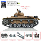 2.4Ghz Henglong 1/16 Scale TK7.0 Customized Version Panzer III H BB IR RTR RC Tank Model 3849 Metal Track Wheels Sound Smoke FPV