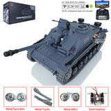 2.4Ghz Henglong 1/16 Tk7.0 Upgraded FPV German Stug III RTR Remote Controlled BB IR Tank 3868 Metal Tracks Sprockets Idlers Smoke