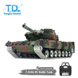 Tongde 1/16 German Leopard2A7 RC Tank Metal Tracks Remote Control Battle Panzers DIY Model Painted and Assembled 65*23*19cm