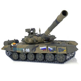 1/16 Scale TK7.0 2.4Ghz Henglong Russian T90 RTR RC Tank 3938 W/ 360 Turret Red Eyes Metal Tracks Sprockets Idlers Smoke