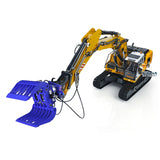 946-3 10CH Tracked Metal 1/14 RC Hydraulic Excavator Electric Cars Model Ripper Grab Bucket Radio Controlled Construction Vehicle