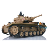 1/16 Scale TK7.0 Plastic Version Henglong Panzer III H FPV RTR RC Tank Model 3849 Gearbox 360 Turret Tracks Smoke Sound BB IR