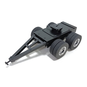 Metal 1/14 2 Axles Trailer with Fifth-wheel Traction for LESU RC Truck Remote Control Construction Vehicle Car Hobby Model DIY