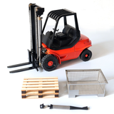 JDM-121 RC Hydraulic Forklift Machine Remote Controlled Transfer Car Toy Models Painted Assembled Truck ESC Motor Servo