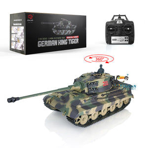 1/16 Scale TK7.0 Henglong Plastic King Tiger Remote Controlled Ready To Run Tank 3888A 360 Turret Barrel Recoil Steel Gearbox