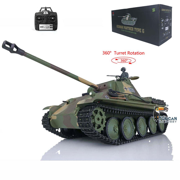 Henglong 1/16 Scale TK7.0 Plastic German Panther G Ready To Run Remote Controlled Model Tank 3879 W/ 360 Turret Tracks Sprockets