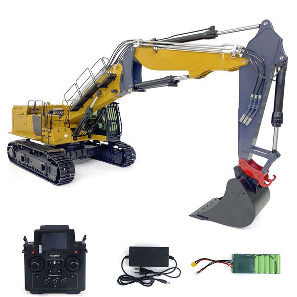 1/14 RC Hydraulic Excavator 3 Arms 374F PL18EV Radio Control Metal Digger Model Assembled & Painted FlySky PL18EV