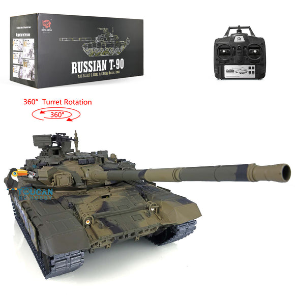 Henglong 1/16 TK7.0 Russian T90 Ready To Run Remote Controlled Tank 3938 W/ 360 Turret Metal Tracks Sprockets Idlers Smoke Sound