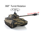 2.4Ghz Henglong 1/16 TK7.0 Plastic 3888A German King Tiger Remote Controlled Tank W/ Barrel Recoil 360 Turret Sprockets Idlers