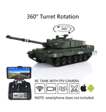 2.4Ghz Henglong 1/16 Scale TK7.0 Challenger II Remote Controlled Ready To Run Tank 3908 360 Turret Steel Gearbox FPV