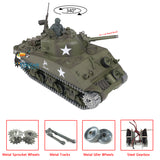 Henglong 1/16 TK7.0 M4A3 Sherman Radio Controlled Ready To Run Tank 3898 Barrel Recoil Metal Tracks Sprockets Idlers Smoke Sound