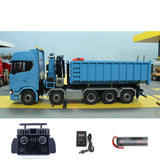 770S 1:14 5 Axles Metal RC Hydraulic Dump Truck  Light Sound Remote Control Crane Full Dumper