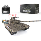 2.4G Henglong 1/16 Scale TK7.0 Russian T90 Ready To Run Radio Controlled Tank 3938 W/ 360 Turret Plastic Tracks Sprockets Idlers