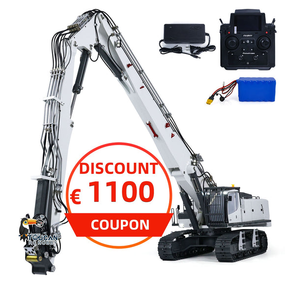 K970-300 1/14 CUT RC Hydraulic Excavators Radio Control Demolition Machine CNC Machined 6061 Material 4-Way Large Valve System