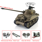 Henglong 1/16 TK7.0 M4A3 Sherman Radio Controlled Ready To Run Tank 3898 Barrel Recoil Metal Tracks Sprockets Idlers Smoke Sound