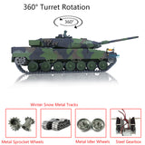 2.4G Henglong 1/16 Scale TK7.0 Leopard2A6 RTR RC BB IR Tank 3889 W/ 360 Turret Metal Idlers Tracks Sprockets Smoke Sound