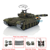 2.4G Heng Long 1:16 Ready To Run Radio Controlled Battle BB IR Tank T72 TK7.0 Tank Model 3939 Metal Tracks Sprockets Idlers