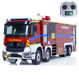 8x4 1/14 RC Fire Fighting Truck Remote Controlled Sprinkler Vehicles Sounds  Painted Assembled DIY Toy Car Gift for Adults Children