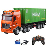 Huina 1317 1/18 RC Tractor Car Container Trailer Truck 9CH Remote Control Cars Assembled and Painted Hobby Model Gift