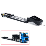 4-Axle Metal Extendable Semi-trailer Painted for 1/14 RC Tractor Truck Radio Controlled Car Model Rear Light LED