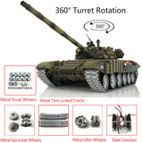 Customized Ver Heng Long Military Radio Controlled 1/16 T72 TK7.0 Ready To Run Tank 3939 360 Rotation Metal Road Wheels Armor