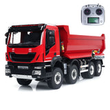 1:14 8*8 Hydraulic RC Equipment Radio Control Tipper Car Simulation Dump Truck DIY Model Sound Light I6S ESC Servo