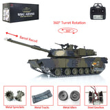 2.4G Henglong 1/16 TK7.0 M1A2 Abrams Radio Controlled Ready To Run IR Tank 3918 360 Turret Barrel Recoil Metal Tracks Sprockets