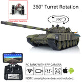 Henglong Remote Controlled Ready To Run Tank 1/16 TK7.0 Plastic Military Battle BB IR Tank T72 FPV Steel Gearbox Smoke Sound