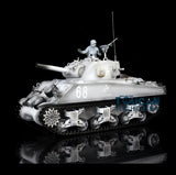 Henglong 1/16 TK7.0 M4A3 Sherman Remote Controlled Ready To Run Tank 3898 Barrel Recoil 360 Metal Road Wheels Smoke Sound