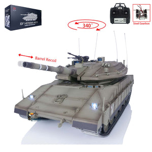 1:16 RC Military Battle Tanks Heng Long IDF Merkava MK IV 3958 Upgraded Edition Barrel Recoil Radio Battery RTR Toys Model