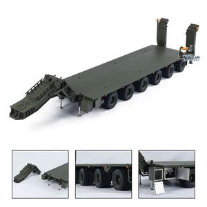 1/14 Metal RC Hydraulic Semi Trailer for Elefant FAUN SLT-56 Tank Transporter Hydraulic Front Leg Tailboard