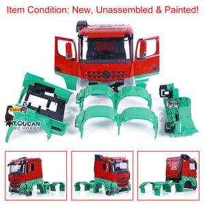 1/14 Painted Plastic Body Shell Cabin Set Unassembled and Painted for 6x6 RC Tractor Truck 6X4 Radio Controlled Car DIY Car Model