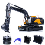 Metal RC Hydraulic Excavator 1:14 EC380 Tracked Electric Wireless Control Digger Assembled Model W/ Tiltable Bucket Metal Ripper